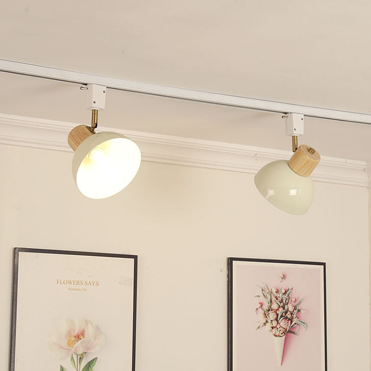 Iron & Wood Semi-Flush Mount Light