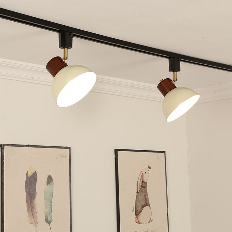 Iron & Wood Semi-Flush Mount Light
