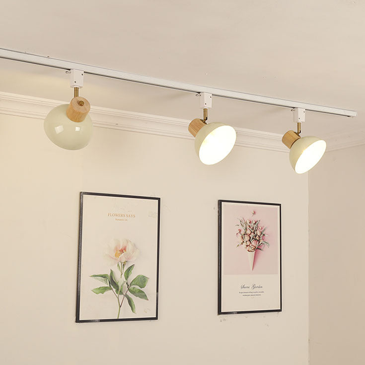 Iron & Wood Semi-Flush Mount Light