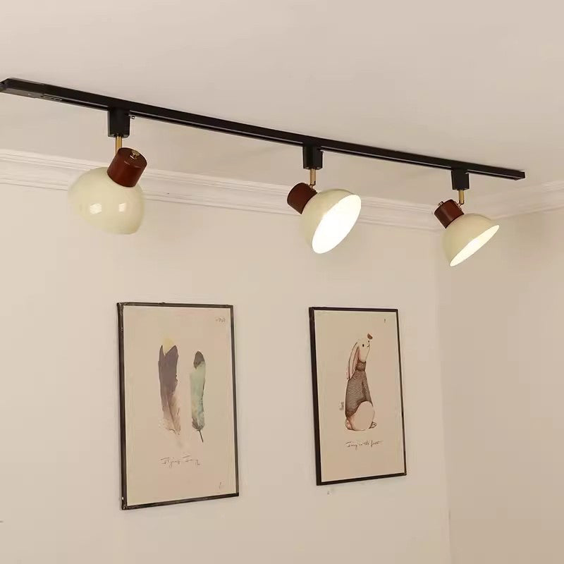 Iron & Wood Semi-Flush Mount Light