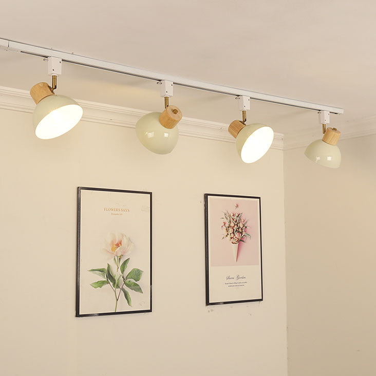 Iron & Wood Semi-Flush Mount Light