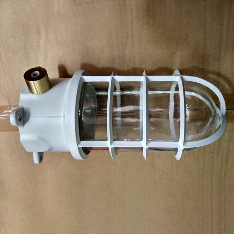 Industrial Waterproof Aluminum Glass Cylinder Semi-Flush Mount Light for Outdoor Patio
