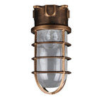 Industrial Waterproof Aluminum Glass Cylinder Semi-Flush Mount Light for Outdoor Patio
