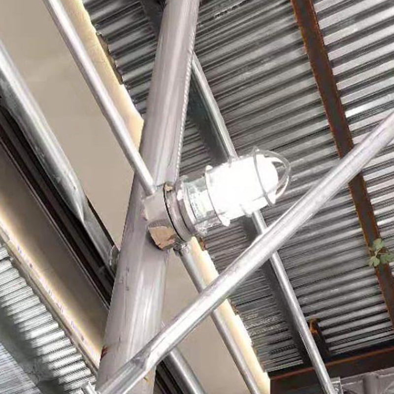 Industrial Waterproof Aluminum Glass Cylinder Semi-Flush Mount Light for Outdoor Patio