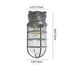 Industrial Waterproof Aluminum Glass Cylinder Semi-Flush Mount Light for Outdoor Patio