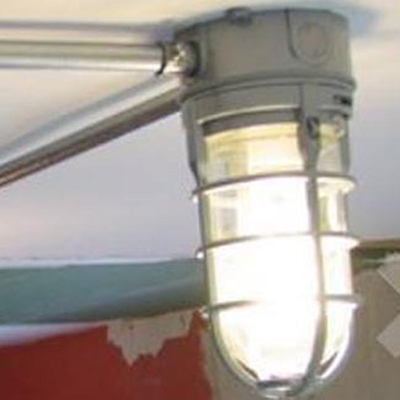 Industrial Waterproof Aluminum Glass Cylinder Semi-Flush Mount Light for Outdoor Patio