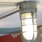 Industrial Waterproof Aluminum Glass Cylinder Semi-Flush Mount Light for Outdoor Patio