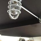 Industrial Waterproof Aluminum Glass Cylinder Semi-Flush Mount Light for Outdoor Patio