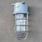 Industrial Waterproof Aluminum Glass Cylinder Semi-Flush Mount Light for Outdoor Patio