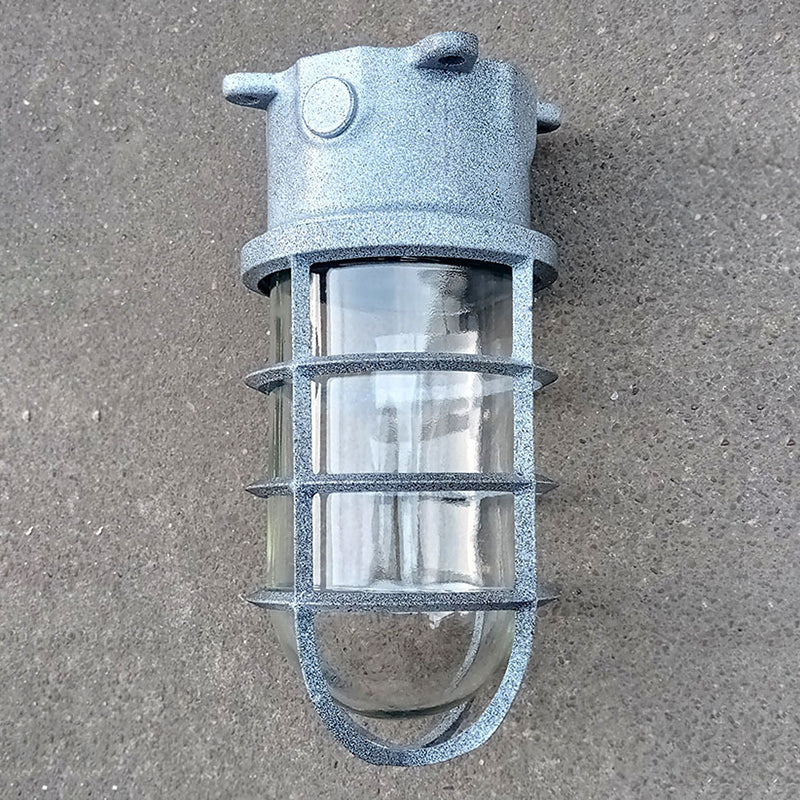 Industrial Waterproof Aluminum Glass Cylinder Semi-Flush Mount Light for Outdoor Patio