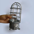 Industrial Waterproof Aluminum Glass Cylinder Semi-Flush Mount Light for Outdoor Patio