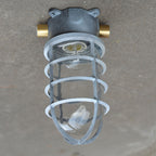 Industrial Waterproof Aluminum Glass Cylinder Semi-Flush Mount Light for Outdoor Patio