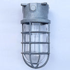 Industrial Waterproof Aluminum Glass Cylinder Semi-Flush Mount Light for Outdoor Patio