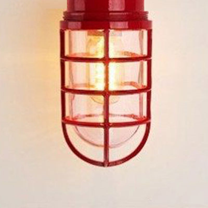 Industrial Waterproof Aluminum Glass Cylinder Semi-Flush Mount Light for Outdoor Patio