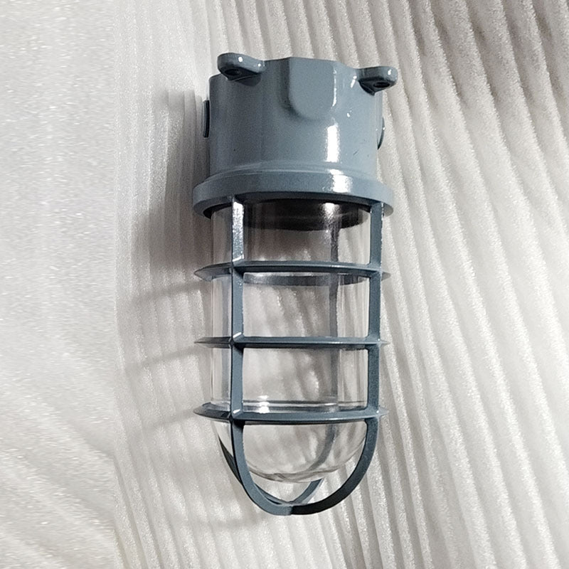 Industrial Waterproof Aluminum Glass Cylinder Semi-Flush Mount Light for Outdoor Patio