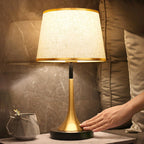 Modern Retro Touch Sensor Dimmable Metal Cylinder Table Lamp for Bedside