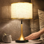 Modern Retro Touch Sensor Dimmable Metal Cylinder Table Lamp for Bedside