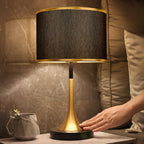 Modern Retro Touch Sensor Dimmable Metal Cylinder Table Lamp for Bedside