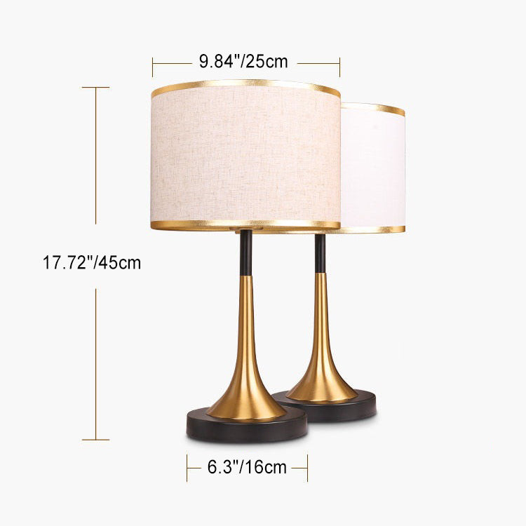 Modern Retro Touch Sensor Dimmable Metal Cylinder Table Lamp for Bedside