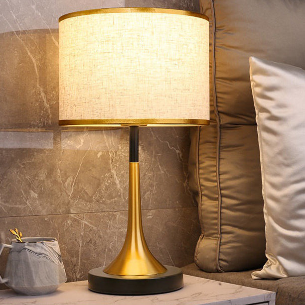 Modern Retro Touch Sensor Dimmable Metal Cylinder Table Lamp for Bedside