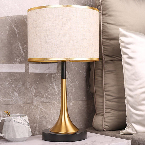 Modern Retro Touch Sensor Dimmable Metal Cylinder Table Lamp for Bedside