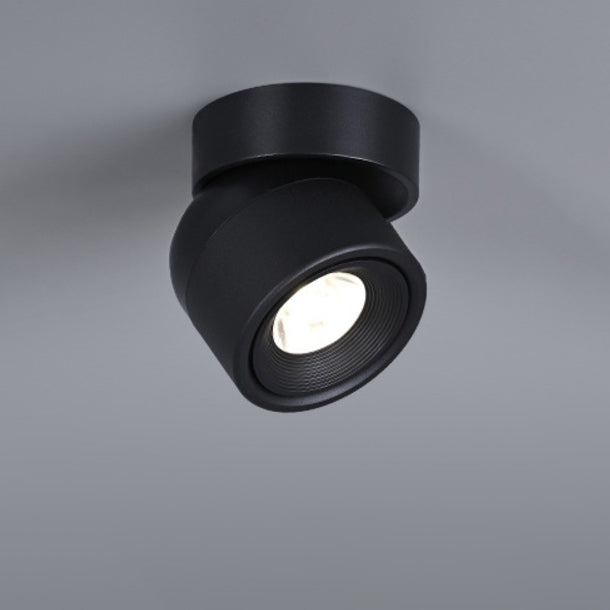 Scandinavian Rotatable LED Round Spotlight Ceiling Light - Semi-Flush Mount for Living Room