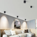 Scandinavian Rotatable LED Round Spotlight Ceiling Light - Semi-Flush Mount for Living Room