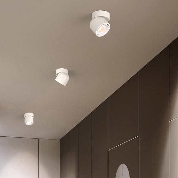 Scandinavian Rotatable LED Round Spotlight Ceiling Light - Semi-Flush Mount for Living Room