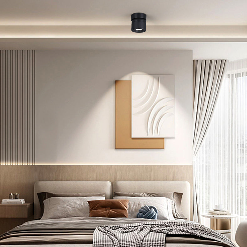 Scandinavian Rotatable LED Round Spotlight Ceiling Light - Semi-Flush Mount for Living Room