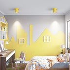 Scandinavian Rotatable LED Round Spotlight Ceiling Light - Semi-Flush Mount for Living Room