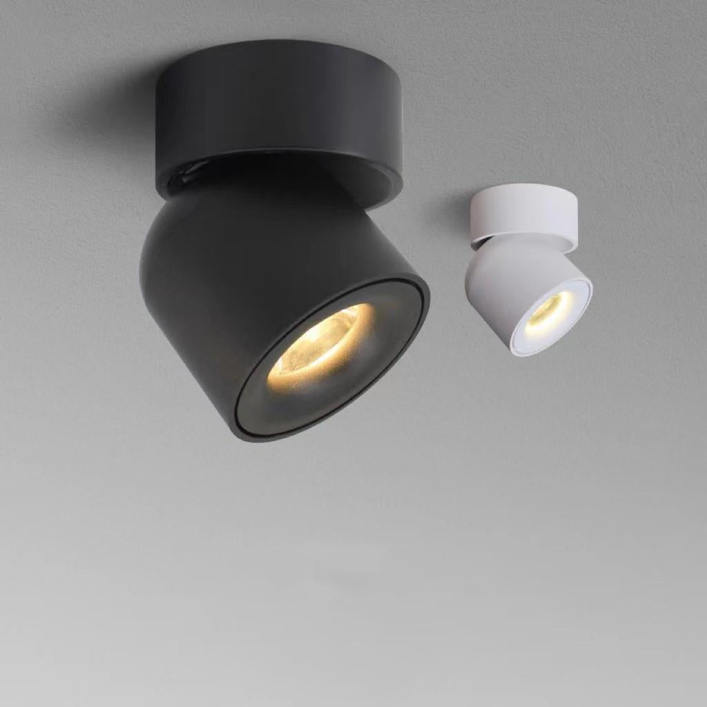 Scandinavian Rotatable LED Round Spotlight Ceiling Light - Semi-Flush Mount for Living Room