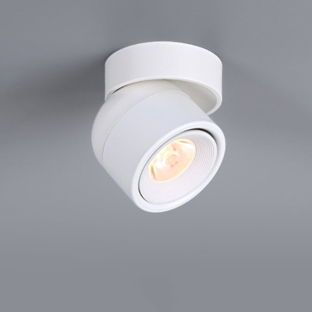 Scandinavian Rotatable LED Round Spotlight Ceiling Light - Semi-Flush Mount for Living Room