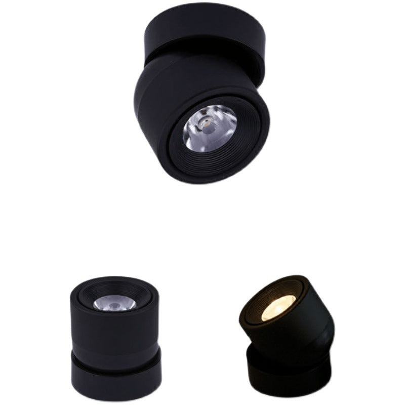 Scandinavian Rotatable LED Round Spotlight Ceiling Light - Semi-Flush Mount for Living Room