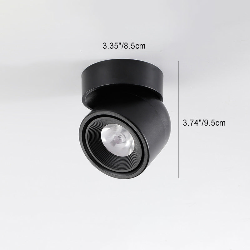 Scandinavian Rotatable LED Round Spotlight Ceiling Light - Semi-Flush Mount for Living Room