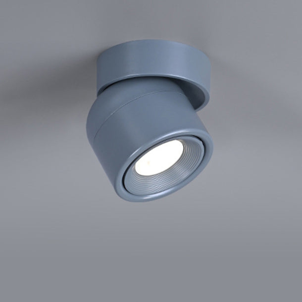 Scandinavian Rotatable LED Round Spotlight Ceiling Light - Semi-Flush Mount for Living Room