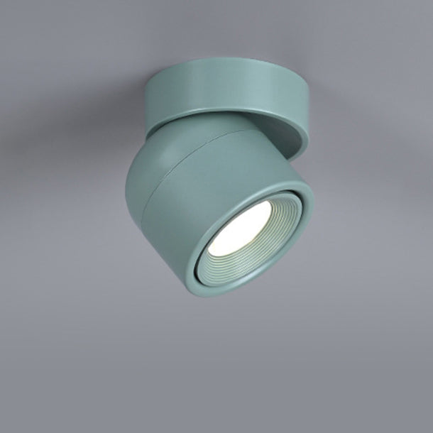 Scandinavian Rotatable LED Round Spotlight Ceiling Light - Semi-Flush Mount for Living Room