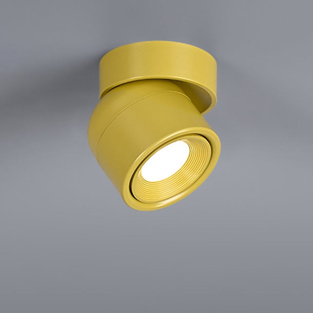 Scandinavian Rotatable LED Round Spotlight Ceiling Light - Semi-Flush Mount for Living Room