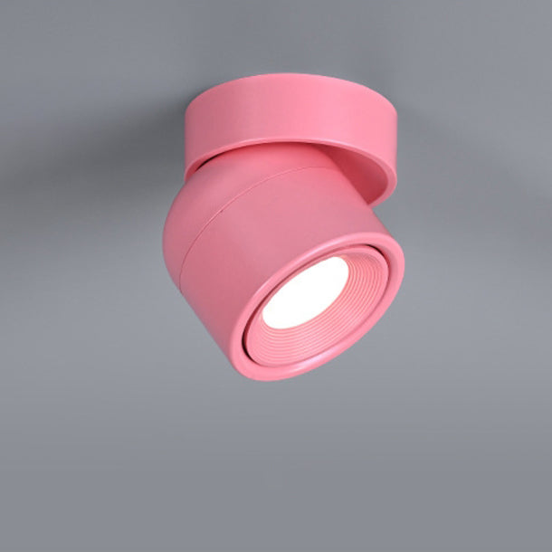 Scandinavian Rotatable LED Round Spotlight Ceiling Light - Semi-Flush Mount for Living Room