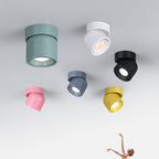 Scandinavian Rotatable LED Round Spotlight Ceiling Light - Semi-Flush Mount for Living Room