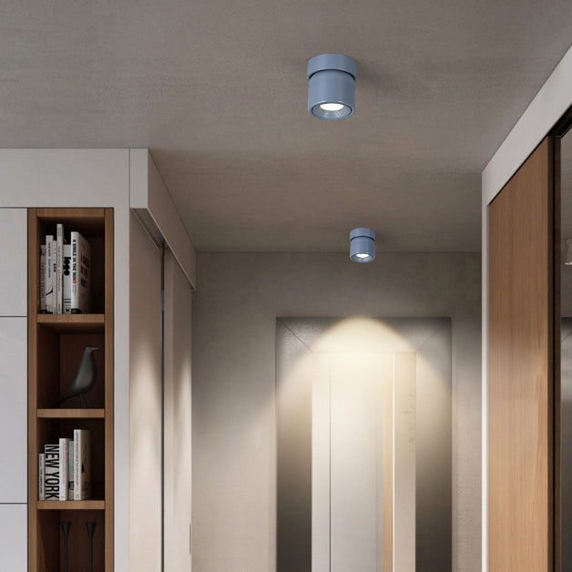 Scandinavian Rotatable LED Round Spotlight Ceiling Light - Semi-Flush Mount for Living Room