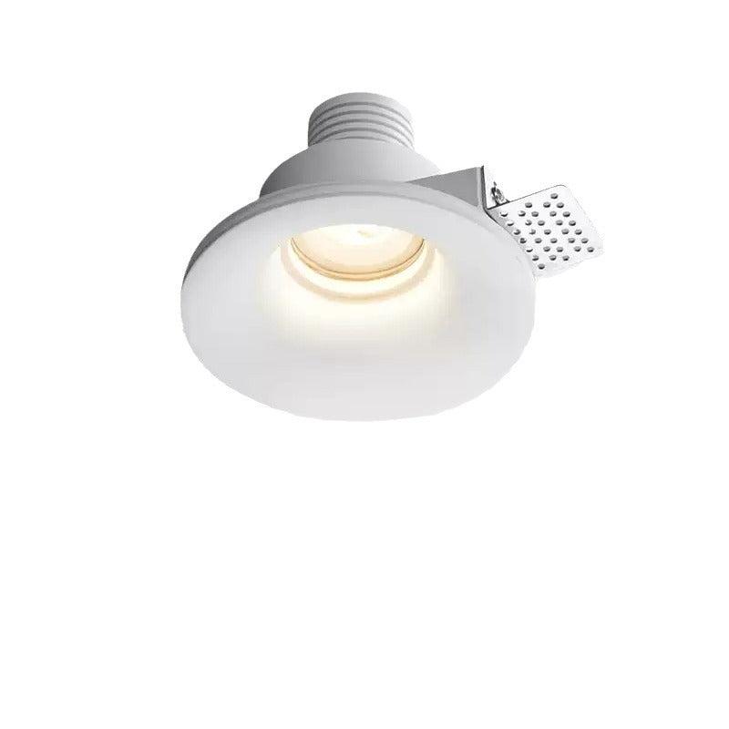 Modern Minimalist Round Square Plaster Flush Mount Ceiling Light - 1-Light Spotlight for Living Room