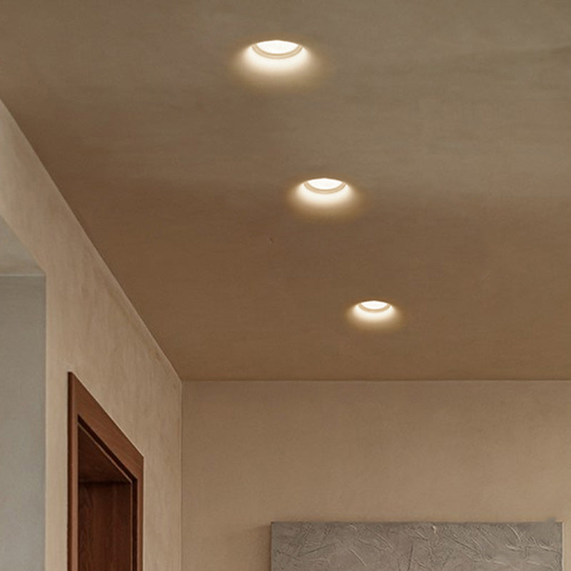 Modern Minimalist Round Square Plaster Flush Mount Ceiling Light - 1-Light Spotlight for Living Room