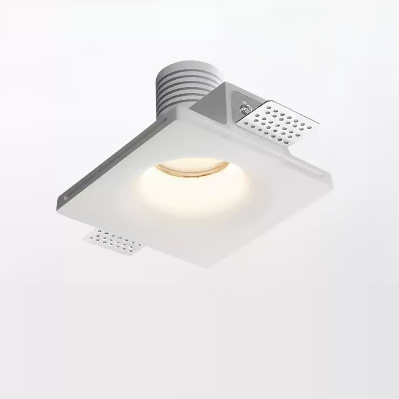 Modern Minimalist Round Square Plaster Flush Mount Ceiling Light - 1-Light Spotlight for Living Room