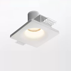 Modern Minimalist Round Square Plaster Flush Mount Ceiling Light - 1-Light Spotlight for Living Room