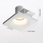 Modern Minimalist Round Square Plaster Flush Mount Ceiling Light - 1-Light Spotlight for Living Room