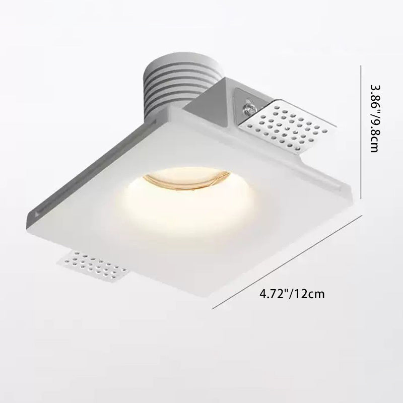 Modern Minimalist Round Square Plaster Flush Mount Ceiling Light - 1-Light Spotlight for Living Room