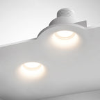 Modern Minimalist Round Square Plaster Flush Mount Ceiling Light - 1-Light Spotlight for Living Room