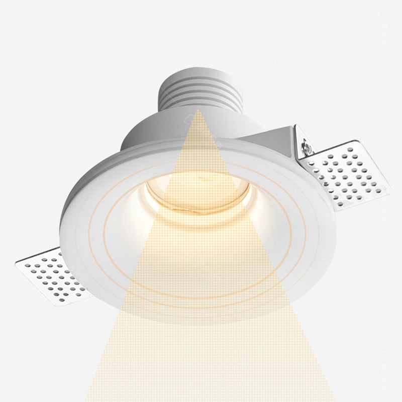 Modern Minimalist Round Square Plaster Flush Mount Ceiling Light - 1-Light Spotlight for Living Room
