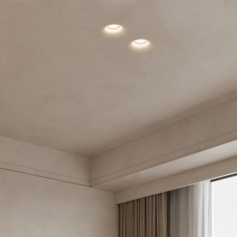 Modern Minimalist Round Square Plaster Flush Mount Ceiling Light - 1-Light Spotlight for Living Room
