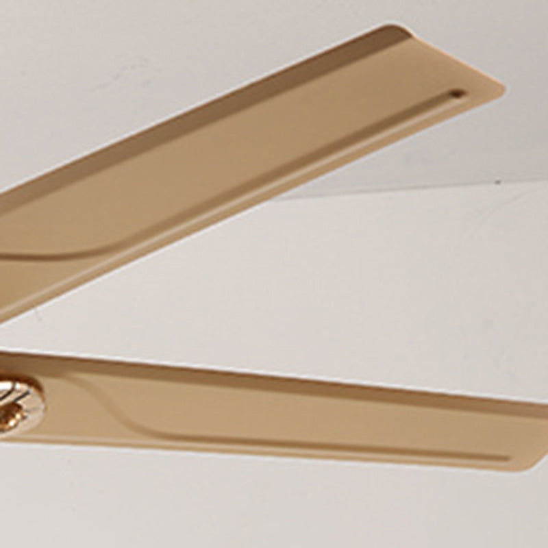 European Floral 5-Light Downrod Ceiling Fan Light - Iron, Wood, and Glass Design for Living Rooms
